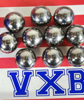 10-Pack 29/32" = 23.019mm Loose Steel Balls G10 Balls displayed on red and white background with VXB logo.
