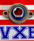 17mm Miniature Flanged Block Stainless Steel Mounted Bearing on a red and white background