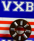Close-up of AXK0515 Thrust Needle Roller Miniature Bearing 5x15x2mm against VXB branded background
