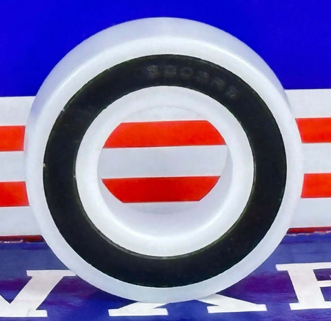 12x28x8 Full Ceramic Bearing With ZrO2 Si3N4 Construction, showing 12 mm bore, black seal, suitable for industrial machinery