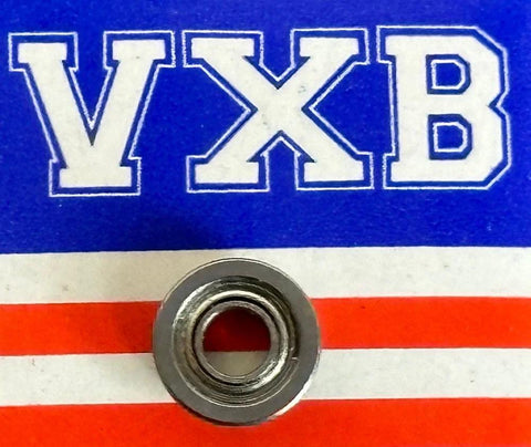 Flanged shielded bearing with Chrome Steel construction, 1 ball bearing design, and ZZ shields to keep dust out; pre-lubricated with grease for immediate smooth operation, reliable performance, and long life in compact mechanical assemblies