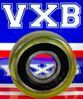 Front view of PU10X25X7-2RS PU Covered Bearing 10x25x7mm with sealed deep groove, displayed against a VXB backdrop.