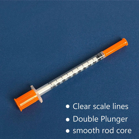1cc Syringes With 31G Needle 5/16 Inch 8mm Individually Packaged 36 For Lab Use And Calibration, clear scale lines visible