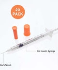 Individually Wrapped 1cc Syringes With 31G Needles 8mm Sterile Pack Of 20 Medical Grade For Precise Dosing, shown with caps.