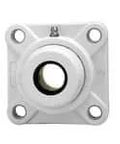 Single BFPL6-18MZ2CW 1-1/8 in narrow sealed ball bearing insert with zinc-plated inner ball and set-screw locking in white housing
