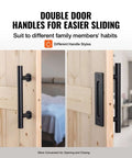 42 Inch By 84 Inch Sliding Barn Door With Hardware Kit Smooth And Quiet Operation Includes 8 In 1 Floor Guide And Handle