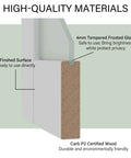 Diagram of Half Frosted Glass Upper Panel Sliding Barn Door With White Primed Solid Wood And Hardware Kit 36 By 80 Inches materials