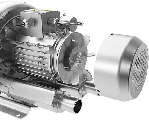 Close-up of 1HP Regenerative Blower With 85 CFM Air Flow At 110V Single Phase High Pressure Vortex Ring Pump for industrial use