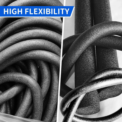 Foam Backer Rod For Gaps In Concrete Joints 1 Inch By 10 Feet showing high flexibility in black foam material.