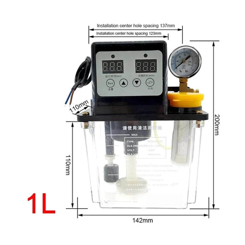 Adjustable Oil Distributor With 0.5L 1L And 2L Capacities For Automatic CNC Electromagnetic Lubrication, brass body, solenoid pump, 1L size