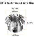 Two Pack Bevel Gear Set 0.8 Module With 1 To 1 Reduction 15 Teeth 6mm Shaft Hole Bevel Pinion Gear In 45 Steel With Black Finish