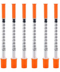 1ml Lab Syringes With 30G 13mm Needle Pack Of 30 Individually Wrapped Sterile For Classrooms And Research, displayed in a row