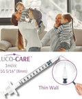 1 mL Syringes 31G 8mm Orange Cap 100 Count Box For Precise Dosing With Smooth Plunger And Clear Scale
