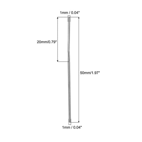 Side view of 1mm H7 solid carbide chucking reamer with 3 straight flutes and straight shank for metal and wood hole reaming.