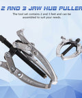 Beast Gear Puller Set With 3, 4, 6 And 8 Inch Pullers And 2 And 3 Jaw Hubs Bearing Separator, reversible design visible.