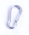 Single 2.4 Inch 304 Stainless Steel Spring Snap Hook Heavy Duty 264 Pound Load Capacity Quick Release Clip on white background