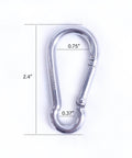 2.4 Inch 304 Stainless Steel Spring Snap Hook Heavy Duty 264 Pound Load Capacity Quick Release Clip with dimensions shown