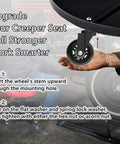 Hand installing 2.5 Inch Caster Wheels Set Of 6 For Creeper And Mechanic Stool Heavy Duty Rubber Rolling Casters With 360 Degree Silent Rotation