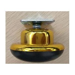 10-Pack 2.5" Inch Furniture Leg Base - Gold Plated flat-base caster wheel with black nylon bottom.