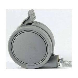 2.5 inch gray twin wheels caster with brakes, part of ✝️ 10-pack 2.5" gray twin wheels caster - brakes & m8 threaded stem-