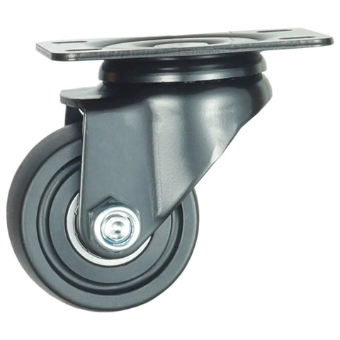 Close-up of 2.5 Inch Heavy Duty Plate Caster with 360 Degree Swivel Top Plate Nylon Wheels 1500 Lbs Load Capacity Ideal For Workbenches