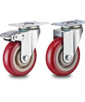 2.5 Inch Heavy Duty Swivel Caster Wheels Set of 4 with Brake, Locking Bearing Top Plate Casters