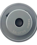 Front view of Two And A Half Inch Outer Diameter One Groove V Belt Pulley For A 3L And 4L Belts Cast Iron Sheave With One Half Inch Bore AK2512