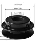 2.5 Inch OD Fixed Bore V Belt Pulley With 7/8 Inch Bore Single Groove Cast Iron Anticorrosion Durable Design For 3L 4L A AX V Belts
