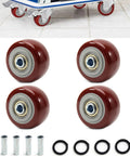 2.5 Inch Caster Wheels Set 4 Heavy Duty Lockable Bearing Plate Casters for Platform Trucks Carts Furniture Workbenches