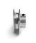Side view of Heavy Duty 2.5 Inch V Groove Drive Pulley with Half Inch Bore, Z3A Zinc Alloy Die Cast Construction, precision machined