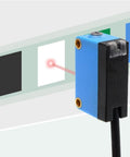 2-Pack BGX-35N Background-Suppressing Photoelectric Switch Diffuse Sensor with 10-450 Mm Adjustable Range emits red beam.