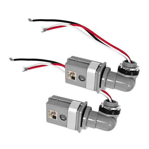 2 Pack Dimmable Sensor Photoelectric Switches For Outdoor Lights Waterproof Dusk To Dawn Auto On Off 120V AC 1000W Photocell Switches