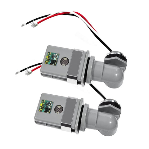 2 Pack Dimmable Sensor Photoelectric Switches For Outdoor Lights Waterproof Dusk To Dawn Auto On Off 120V AC 1000W Photocell