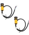 2 Pack Infrared Photoelectric Sensor Module E18 D80NK For Obstacle Detection And Auto Avoidance in yellow with cables