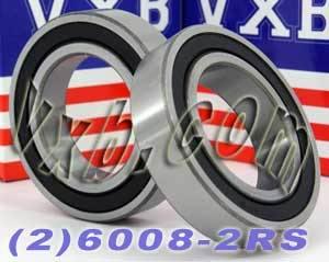 2 Bearing 6008-2RS 40x68x15 Sealed - VXB Ball Bearings