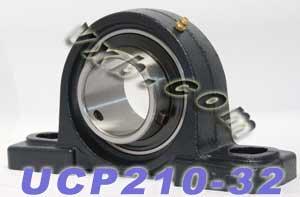 2 Bearing UCP-210-32 + Pillow Block Cast Housing Mounted Bearings – VXB ...