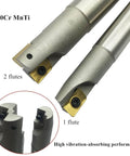 40Cr MnTi milling inserts with 1 and 2 flutes for high vibration-absorbing performance in machining applications.