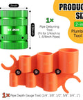 2 In 1 Plumbing Tool Kit With Deburring Tool And Depth Gauge For Copper PEX PVC CPVC Brass And Aluminum Tubing From Quarter Inch To One And Five Eighths Inch Deburring Range And Quarter Inch To One Inch Depth Gauge Great For Pros And DIYers.