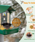 Installation steps for Metal Two In One Suet Ball Holder And Water Bowl For Birds For Outdoor Use Compatible With Most Outdoor Smart Feeders
