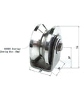 2" Inch 304 Stainless Steel V-Shape Sliding Door Roller - VXB Ball Bearings