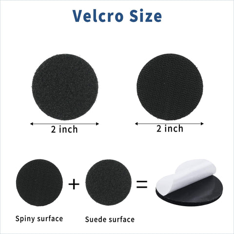 60 Pcs 2 Inch Hook And Loop Fasteners Self Adhesive Round Dots Heavy Duty Bonding For Carpets Arts And Crafts School Office And Home