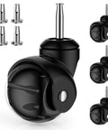 2 Inch Ball Caster Wheels Stem Casters Set Of 4 Heavy Duty 1200 Lb Capacity 360 Degree Swivel Non Marking Polyurethane Black Replacement Castors