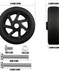 2 Inch Wear Resistant Mute Luggage Replacement Wheels Set with 4 Rubber Swivel Casters measuring 52 x 18 mm shown with detailed dimensions.