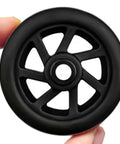 Close-up of a 2 Inch Wear Resistant Mute Luggage Replacement Wheel Set with 4 Rubber Swivel Casters, measuring 52 x 18 mm.
