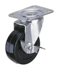 2" Inch Caster Wheel 77 pounds Swivel and Center Brake Thermoplastic Rubber Top Plate - VXB Ball Bearings