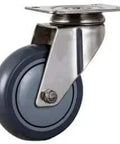 2" inch Caster Wheel - Plate Stainless Steel TPR with thermoplastic rubber tire and swivel plate.
