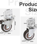 8 Pack 2 Inch L Shape Caster Wheels With Brakes And Without Brakes, side view showing size dimensions for DIY projects