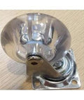 Front view of a 2-inch heavy duty clear caster wheel with metal plate, part of a ✝️ 10-pack 2" inch heavy duty clear - caster wheel.