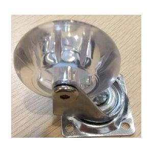 Front view of a 2-inch heavy duty clear caster wheel with metal plate, part of a ✝️ 10-pack 2" inch heavy duty clear - caster wheel.
