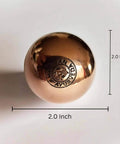 2 Inch 1 Ball Copper Ball on white background with engraved text, used for Bring Integrity and Clear Thinking with Natural Energy
